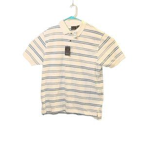 JoS. A. Bank Traveler - Off White Striped - Mens Large Polo Shirt - NEW WITH TAG